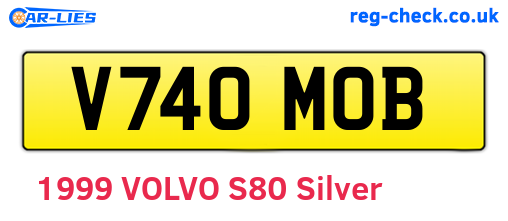V740MOB are the vehicle registration plates.