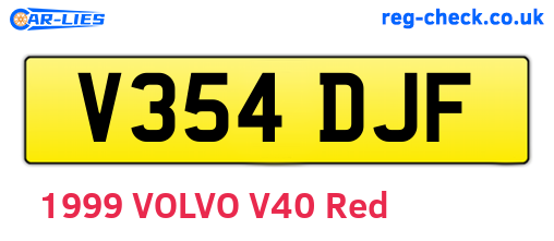 V354DJF are the vehicle registration plates.