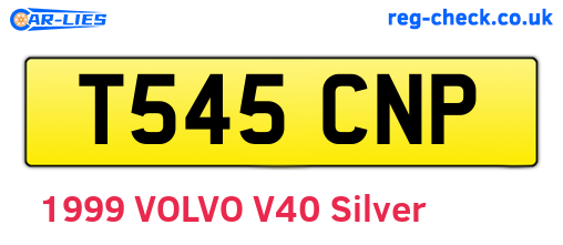 T545CNP are the vehicle registration plates.