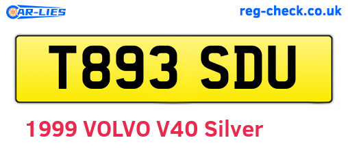 T893SDU are the vehicle registration plates.