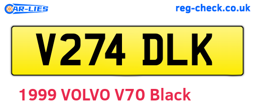 V274DLK are the vehicle registration plates.