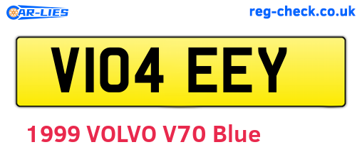 V104EEY are the vehicle registration plates.