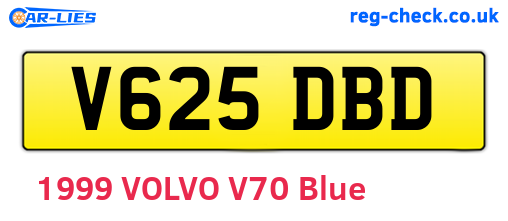 V625DBD are the vehicle registration plates.