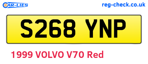 S268YNP are the vehicle registration plates.
