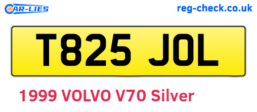 T825JOL are the vehicle registration plates.