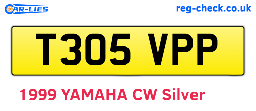 T305VPP are the vehicle registration plates.