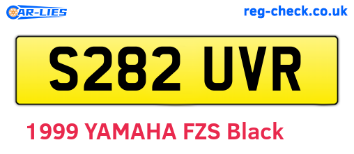 S282UVR are the vehicle registration plates.