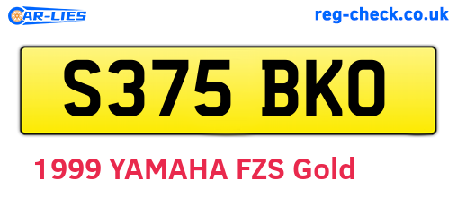 S375BKO are the vehicle registration plates.