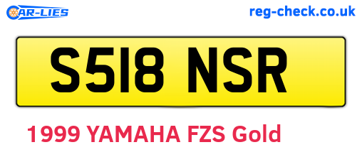 S518NSR are the vehicle registration plates.