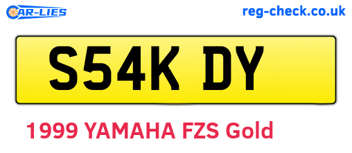 S54KDY are the vehicle registration plates.