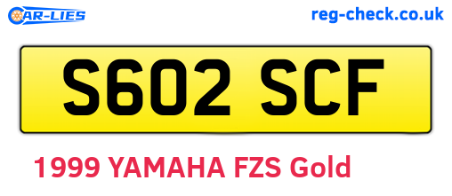 S602SCF are the vehicle registration plates.