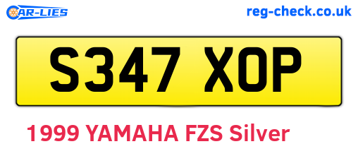 S347XOP are the vehicle registration plates.