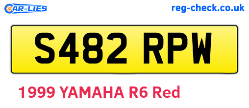 S482RPW are the vehicle registration plates.