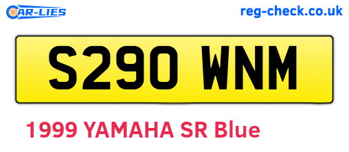 S290WNM are the vehicle registration plates.