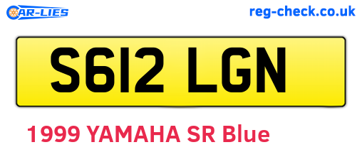 S612LGN are the vehicle registration plates.