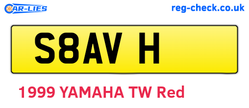 S8AVH are the vehicle registration plates.