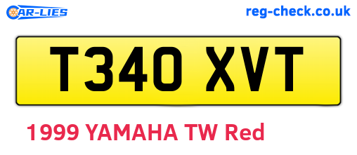 T340XVT are the vehicle registration plates.