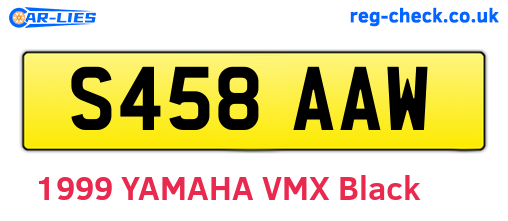 S458AAW are the vehicle registration plates.