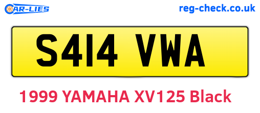 S414VWA are the vehicle registration plates.