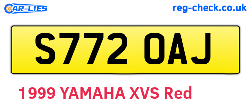 S772OAJ are the vehicle registration plates.