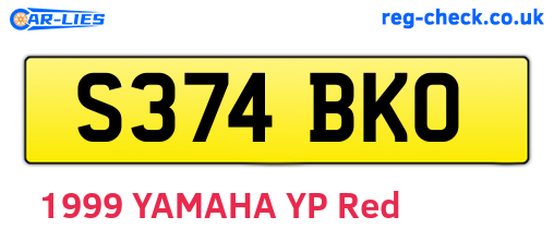 S374BKO are the vehicle registration plates.