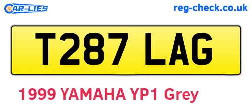 T287LAG are the vehicle registration plates.