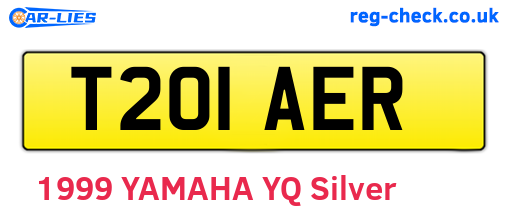 T201AER are the vehicle registration plates.