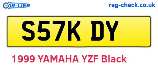 S57KDY are the vehicle registration plates.