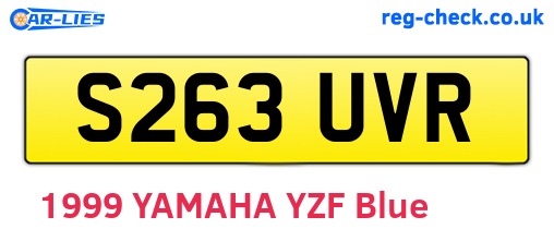 S263UVR are the vehicle registration plates.