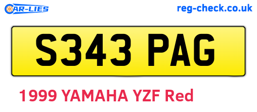 S343PAG are the vehicle registration plates.
