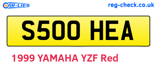 S500HEA are the vehicle registration plates.