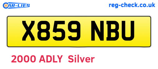 X859NBU are the vehicle registration plates.
