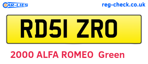 RD51ZRO are the vehicle registration plates.