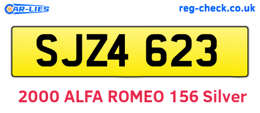SJZ4623 are the vehicle registration plates.