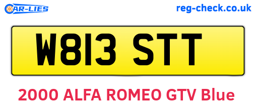 W813STT are the vehicle registration plates.