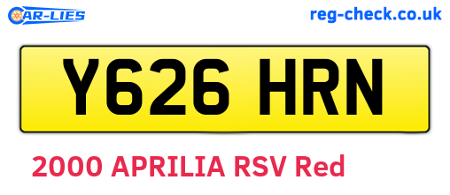Y626HRN are the vehicle registration plates.