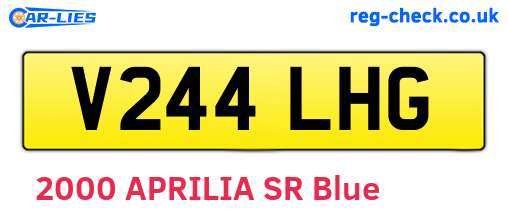 V244LHG are the vehicle registration plates.