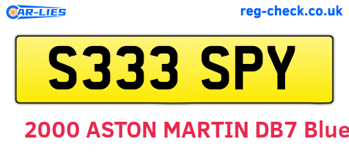 S333SPY are the vehicle registration plates.