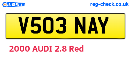V503NAY are the vehicle registration plates.