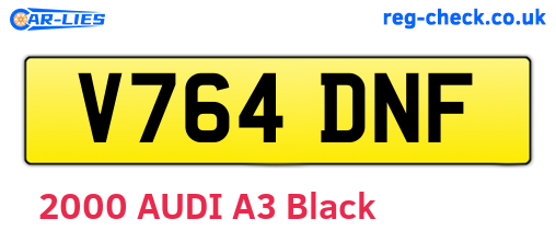 V764DNF are the vehicle registration plates.