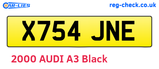 X754JNE are the vehicle registration plates.