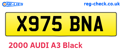 X975BNA are the vehicle registration plates.