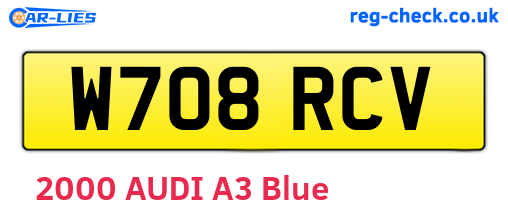W708RCV are the vehicle registration plates.