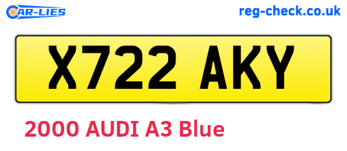 X722AKY are the vehicle registration plates.