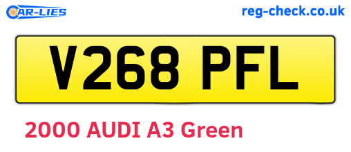 V268PFL are the vehicle registration plates.