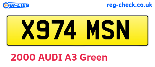 X974MSN are the vehicle registration plates.