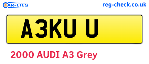A3KUU are the vehicle registration plates.