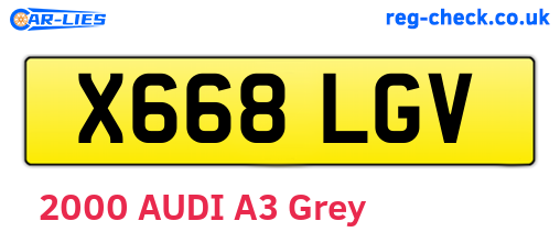 X668LGV are the vehicle registration plates.