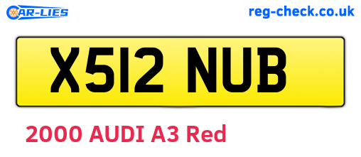 X512NUB are the vehicle registration plates.