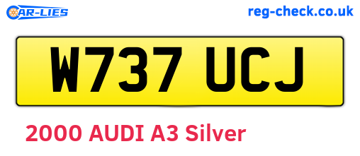 W737UCJ are the vehicle registration plates.